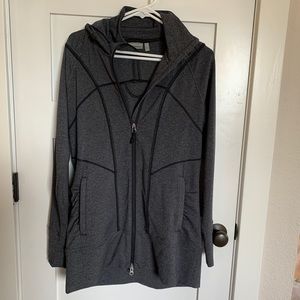 Athleta Gray ZIP-Up Tunic length Jacket, Large